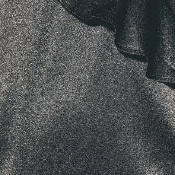 NWT Lulus Aubrianna Black Satin Ruffled Mini Dress - Picture 5 of 8